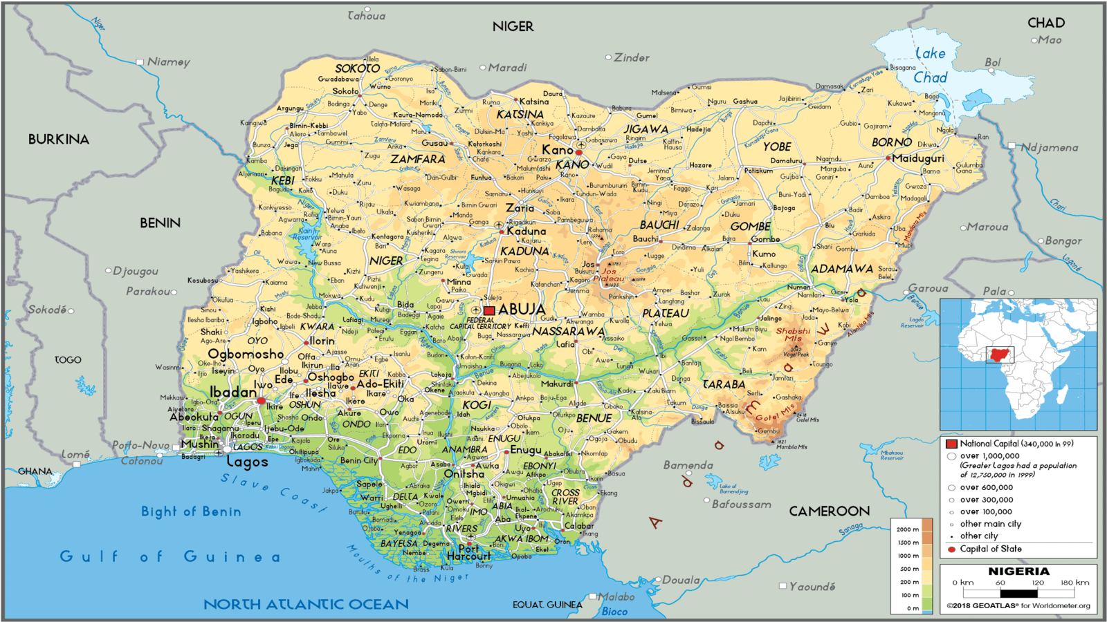 Map of Nigeria showing Edo and Ondo States and nationwide delivery routes